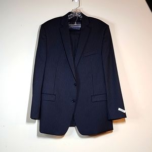 Calvin Kline Men Navy Blue pinstripe suit Size XL NEVER WORN